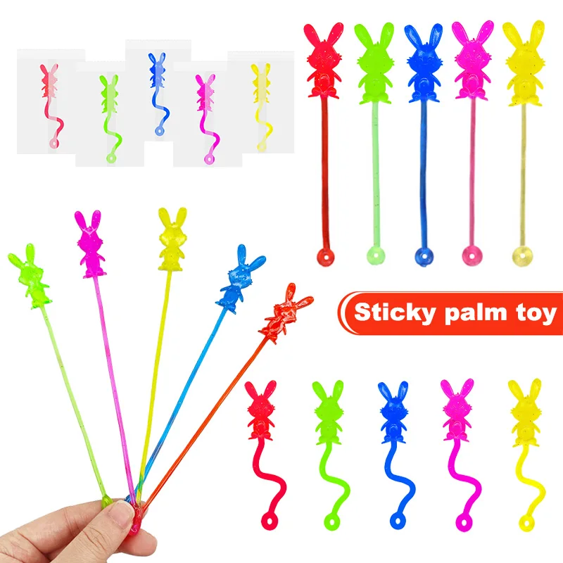 

10pcs Random Colorful Bunny TPR Elastic Stretch Adhesive Stress Relief Fun Prop Easter Rabbit Birthday Party Gift Kid Toys