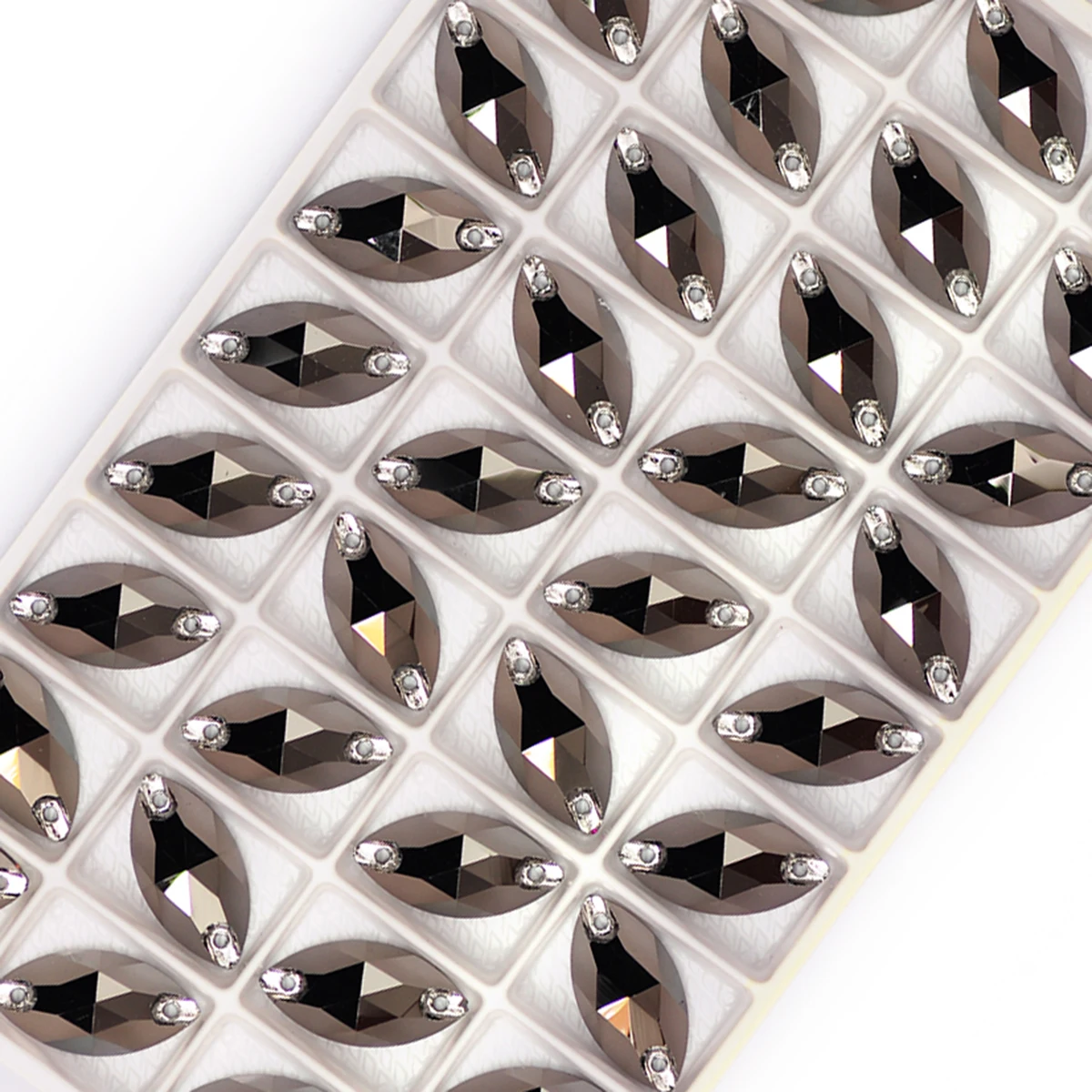 YANRUO 3223 Navette Jet Hematite Flatback Rhinestones Crystal Stone Sewing Rhinestone Sew on Stones Crystal Glass Beads