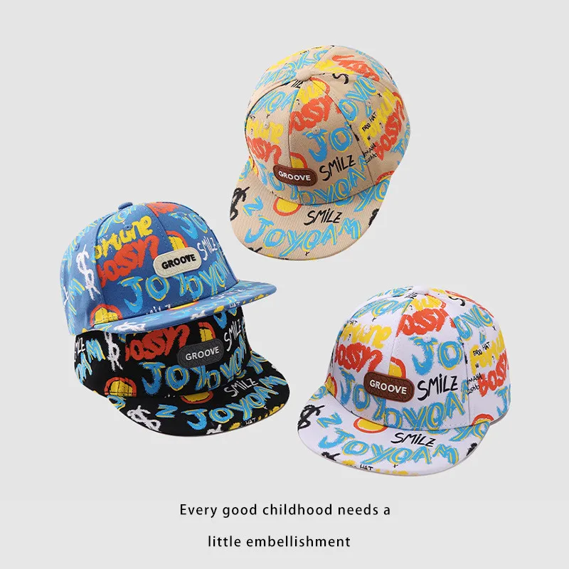 2024 New Kids Baseball Cap Boy Girl Snapback Hip Hop Cap Fashion Letters Children Baby Cap Adjustable Sun Hat For 3-10Y