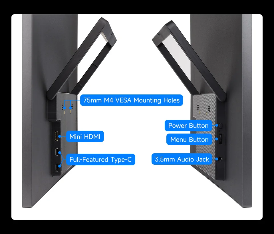 จอภาพพกพา Luckfox 21.5 นิ้วพร้อมขาตั้ง 1920 ×1080 อัตราการรีเฟรชสูง 120Hz 178 °   มุมมอง, หน้าจอ IPS