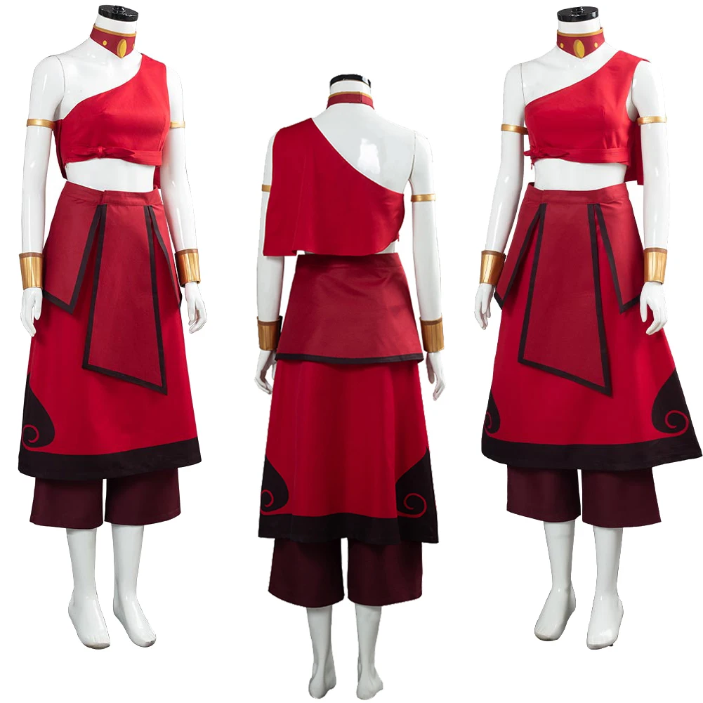 Katara Cosplay Fantasy Cartoon Last Cos Airbender Costume Outfits Roleplay Female Women Adult Halloween Carnival Party Suit