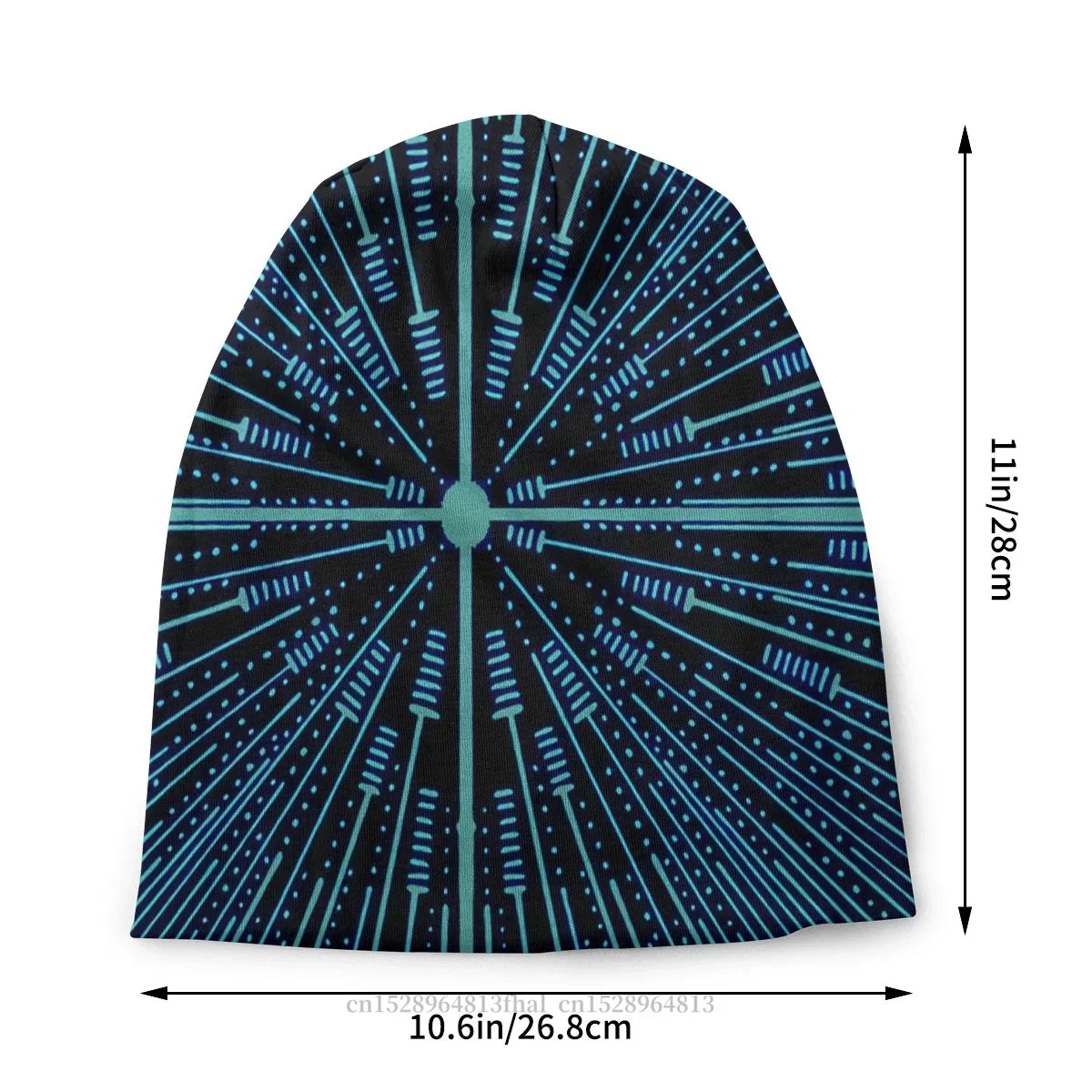 Bonnet Hats Men Women's Skullies Beanies Hat Blue And Green Center Point Winter Warm Cap Hip Hop Caps