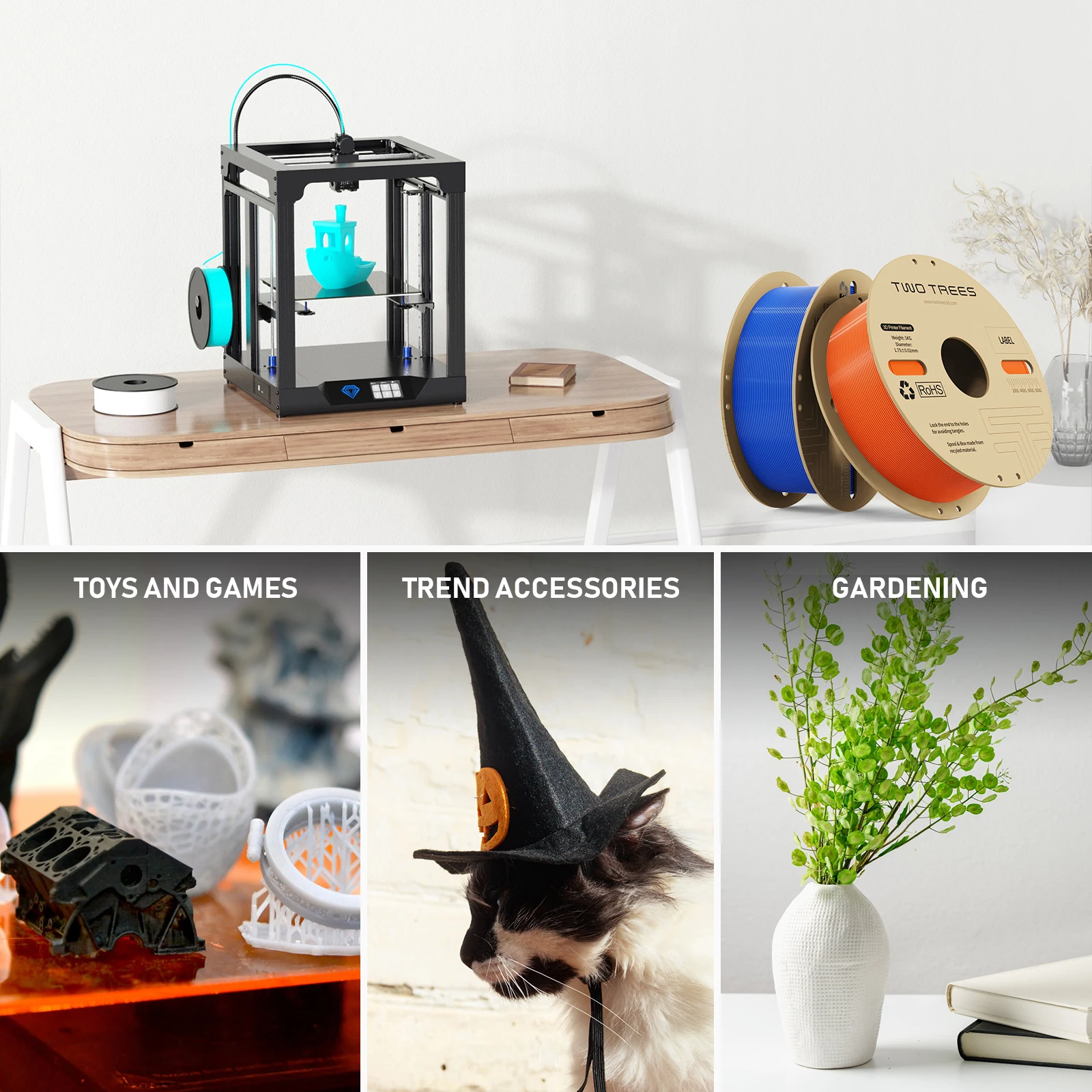 Twotrees PLA Filament 1.75mm Hyper Series PLA Consumables High Speed 3D Printer Filament for Creality K1/K1 Max/Ender-5 S1/SP-5