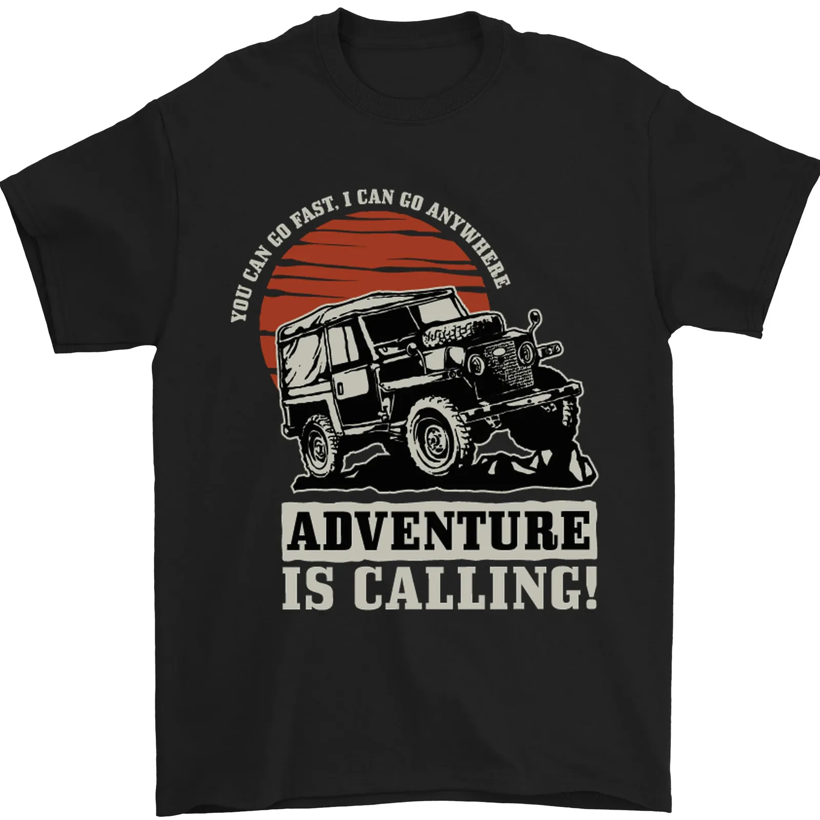 

Adventure Is Calling 4X4 Off Roading Road Mens T-Shirt 100% Cotton