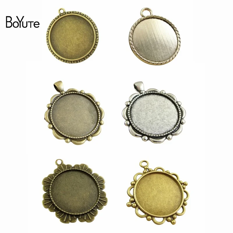 

BoYuTe (20 Pieces/Lot) 30MM Cabochon Base Vintage Accessories Parts Antique Bronze Silver Rome Bezel Pendants for Jewelry Making