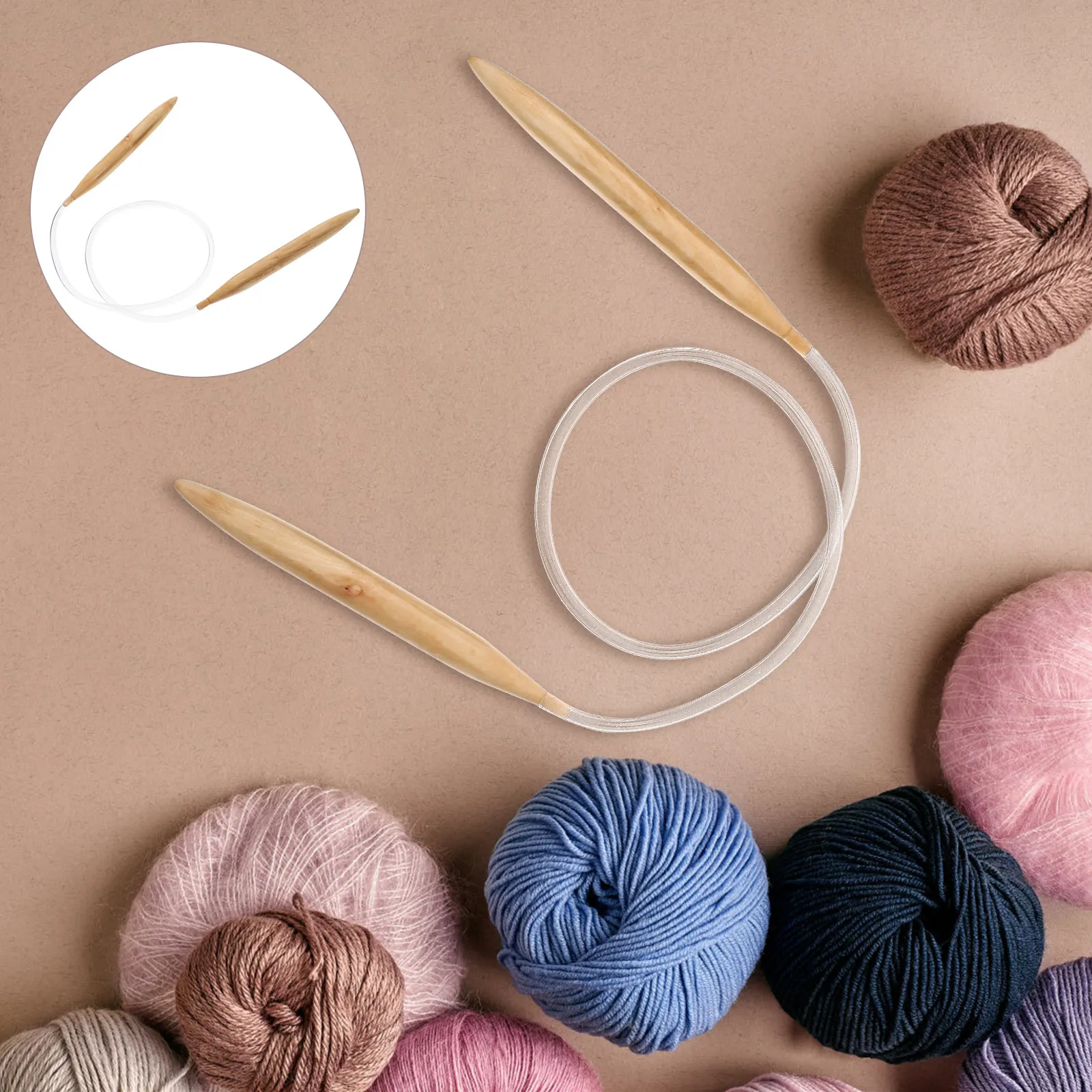 Circular Knitting Needle Wooden Hand Weaving Needle for Beginners Advanced Craftsmen Sweater Scarf Knitting Tool Yarn Weaving