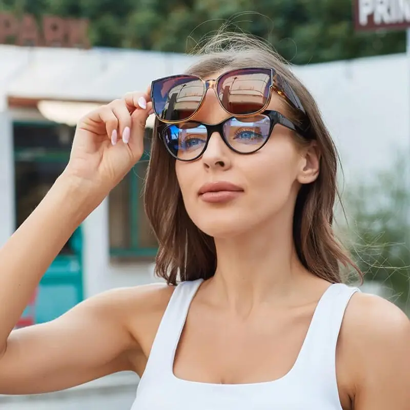 

Polarized Sunglasses Fit Over Glasses TR90 Frame for Men Women To Go Over Sun Glasses Lightweight Oversized Square Eyewear UV400