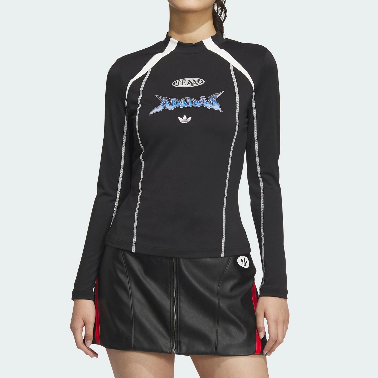 

Adidas genuine Trefoil Women's Patchwork Motorcycle Slim Fit Long Sleeve JM8029