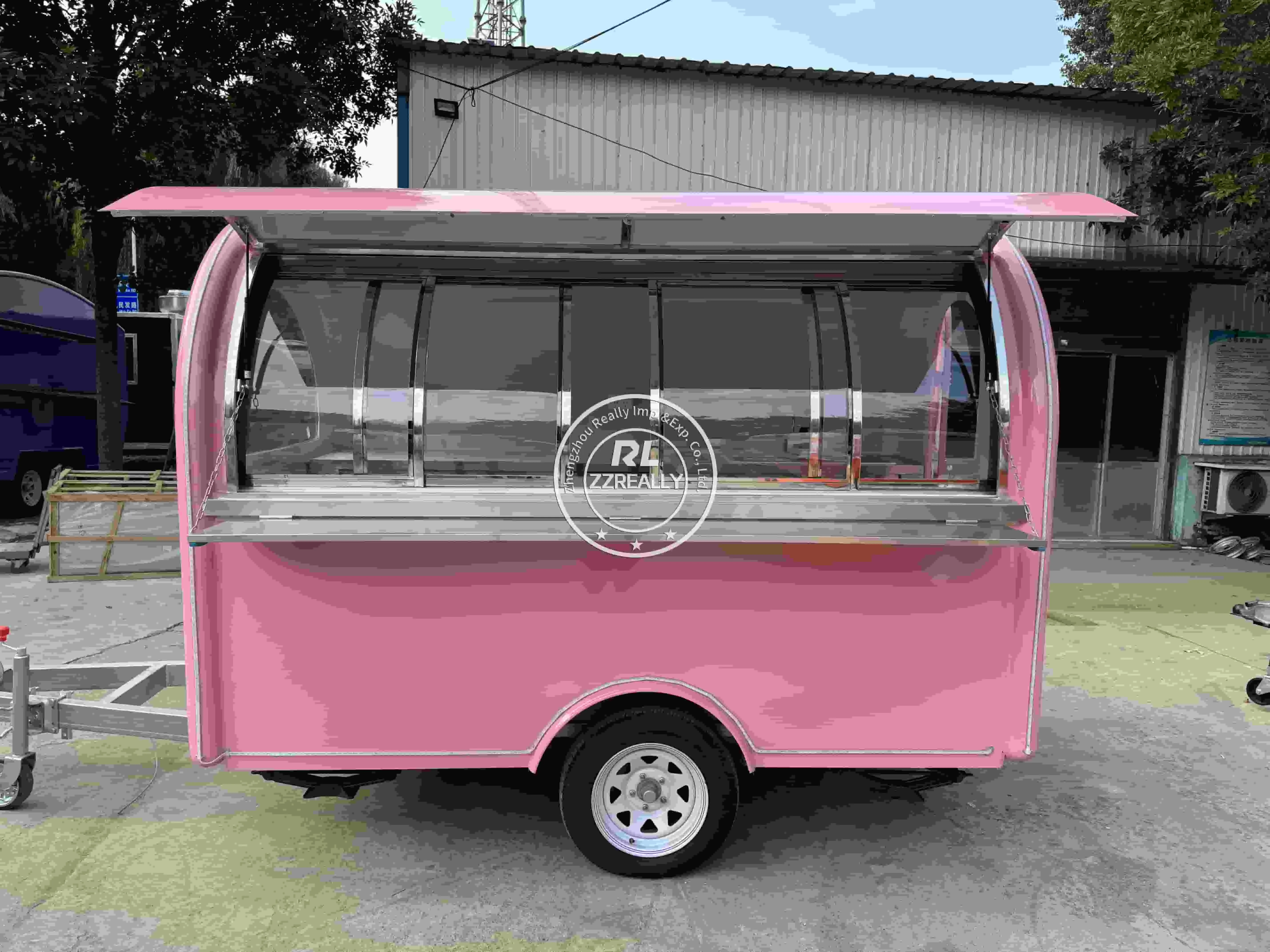 امتياز الغذاء شاحنة مقطورة الآيس كريم كشك مجهزة بالكامل القهوة وجبة خفيفة متجر شواء مطعم المحمول المطبخ شاحنة طعام