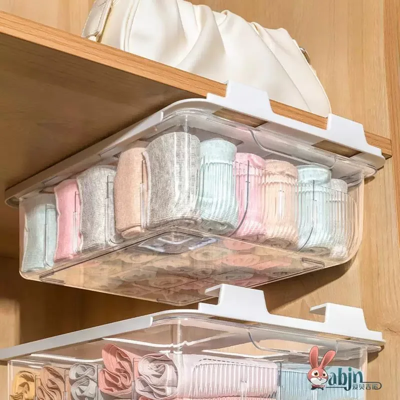 Transparent Drawer Style Underwear Socks Storage Box Home Clothes Wardrobe Organizer Divider Basket ABEYINUOR Love Bag