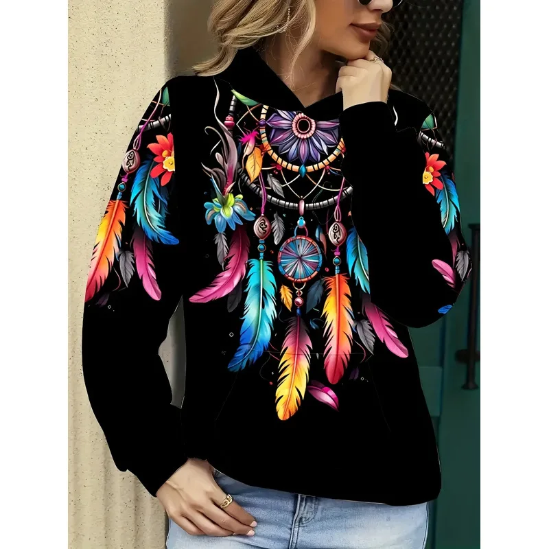 

Printed Hooded Women's Sweatshirt Comfortable Casual Style Spring Fashion Ladies' Hoodie Soft Material Quality Craftsmanship