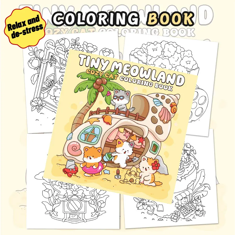 Adult Coloring Book Assortment, Whimsical Scenes, Stress - Relieving & Inspiring for Family Fun