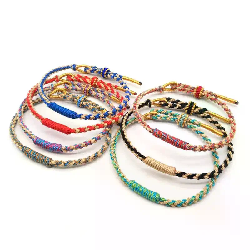 Colorful Cotton Thread Lucky Charm Bracelet Hand-knitted Multicolor Bracelets For Women Rope Accessory Best Gifts