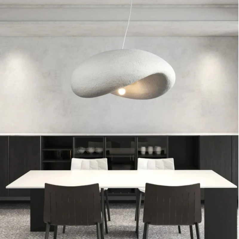

2024 Wabi-sabi Style Dining Room Chandelier Bedroom Cream Style Chandelier White E27 Nordic Minimalist Bar Lamp