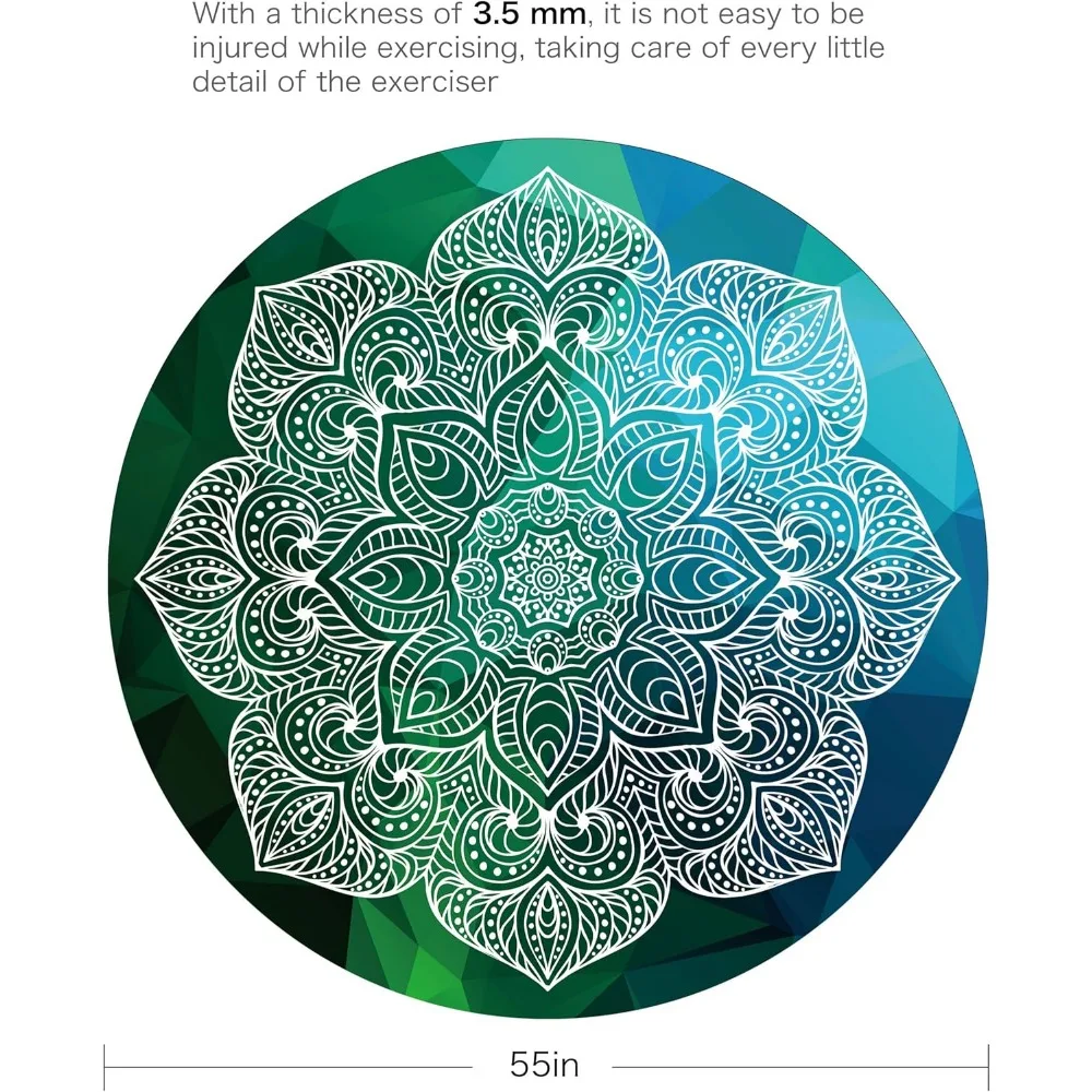 سجادة بيلاتيس ويوجا مطاطية من جلد الغزال غير قابلة للانزلاق، قطر كبير الحجم 140 سم، مثالية للتمرين المنزلي والخارجي والتأمل والتمارين #2