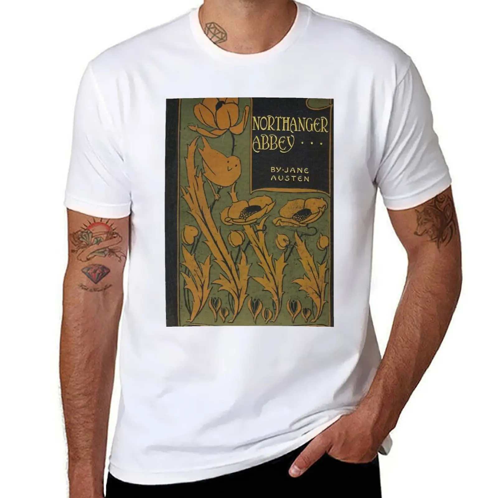 

Northanger Abbey by Jane Austen (vintage book cover) T-Shirt man t shirts graphic man t shirts cotton T-Shirt