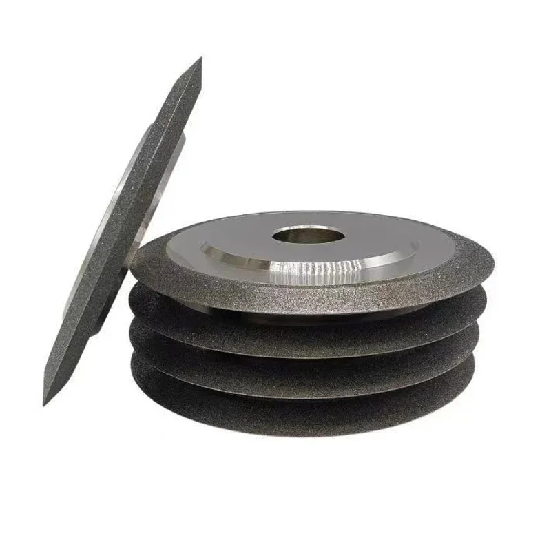 Grit150~320 SDC Electroplated Diamond Grinding Wheel Double Beveled Angle 45° 60° 90° for Grinding Alloy Ceramic Tungsten Steel