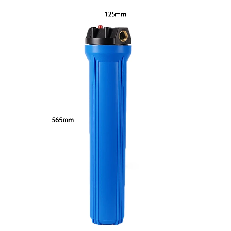 20 Inch Filter Cartridge, Blue High Flow Pre Filter, 1/2 3/4 Inch Copper Connector, Commercial And Household Filter Housing