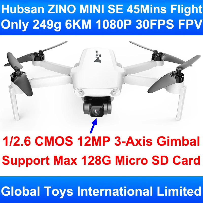 In Stock 249g Hubsan Zino Mini SE With 3-Axis Gimbal 12MP Camera 6KM FPV Range 45Mins Flight RC Drone Quadcopter Support SD Card