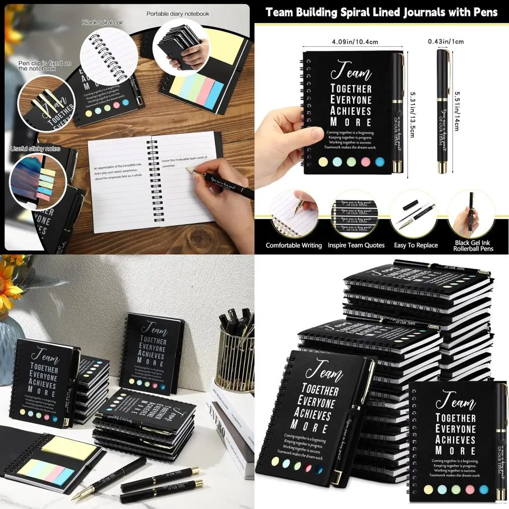 

Bulk Inspirational Notebooks & Pens: 50 Set Team Appreciation Gifts for Coworkers, Nurses & Staff