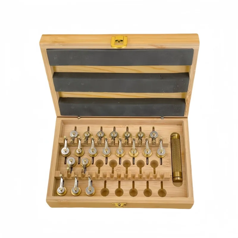 Watch Repair Wooden Box with Mainspring Coiler for Watch Maintenance