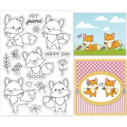 Fox Clear Stamps Animals Silicone Stamps Lovely Fox Rubber Transparent Rubber Seal Stamps for Card Making DIY Scrapbooking