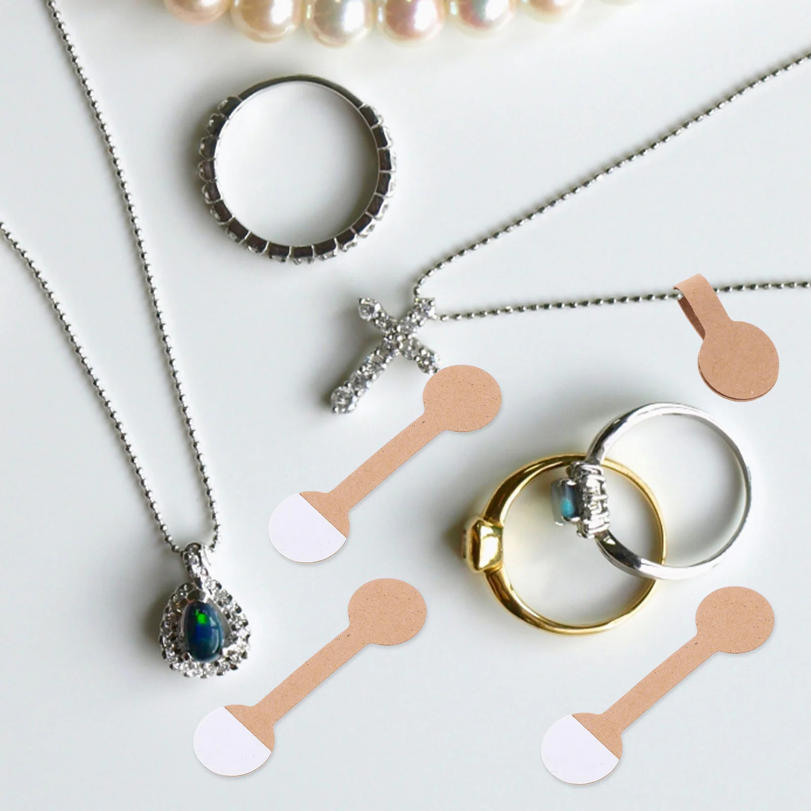 100Pcs Blank Kraft Paper Hanging Tags Jewelry Marking Price Labels for Display Lightweight Practical Not Easy to Fade