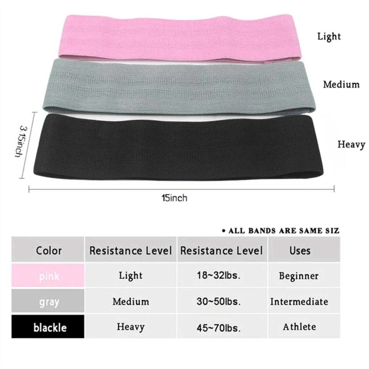 New 3PCS Resistance Hip Booty Bands Glute Thigh Elastic Workout Bands Squat Circle Stretch Fitness Strips Loops Yoga Gym Equipme