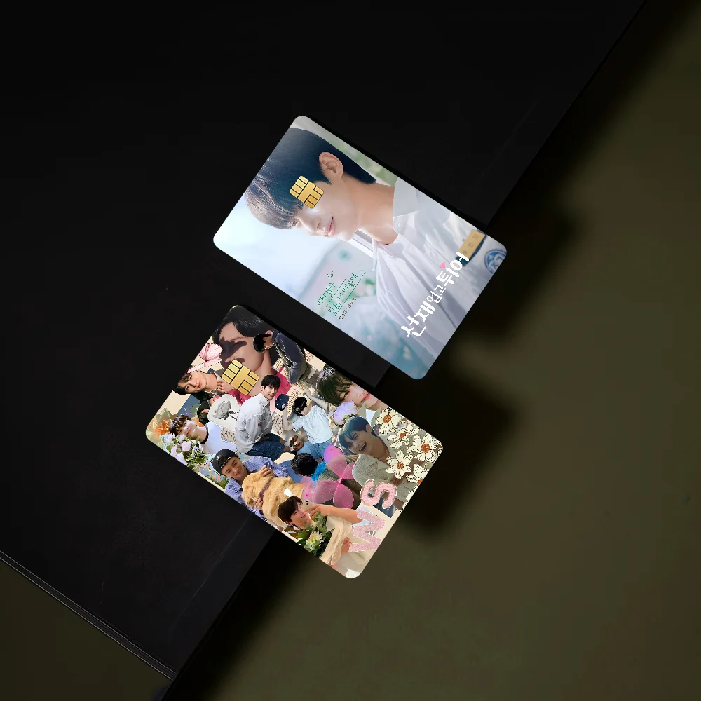 Korean Male Celebrity Byeon Wooseok Anime Cartoon Bear Skin Sticker Film Tape Case Big Credit Debit Card Front Side