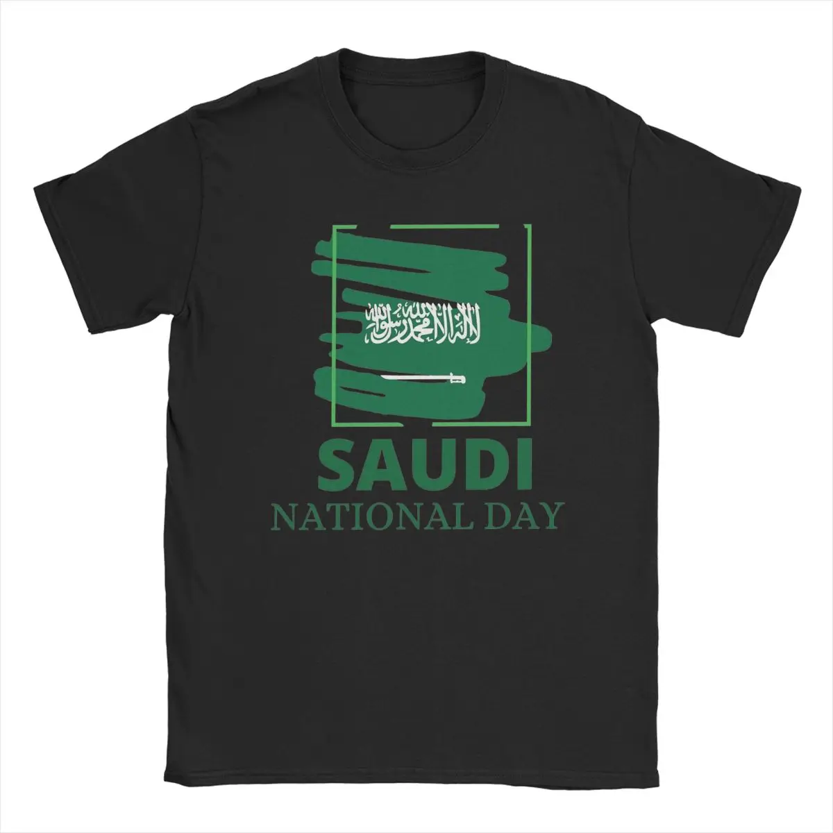 Saudi National Day T-Shirt for Men Amazing Cotton Tees Round Collar Short Sleeve T Shirt Plus Size Clothes