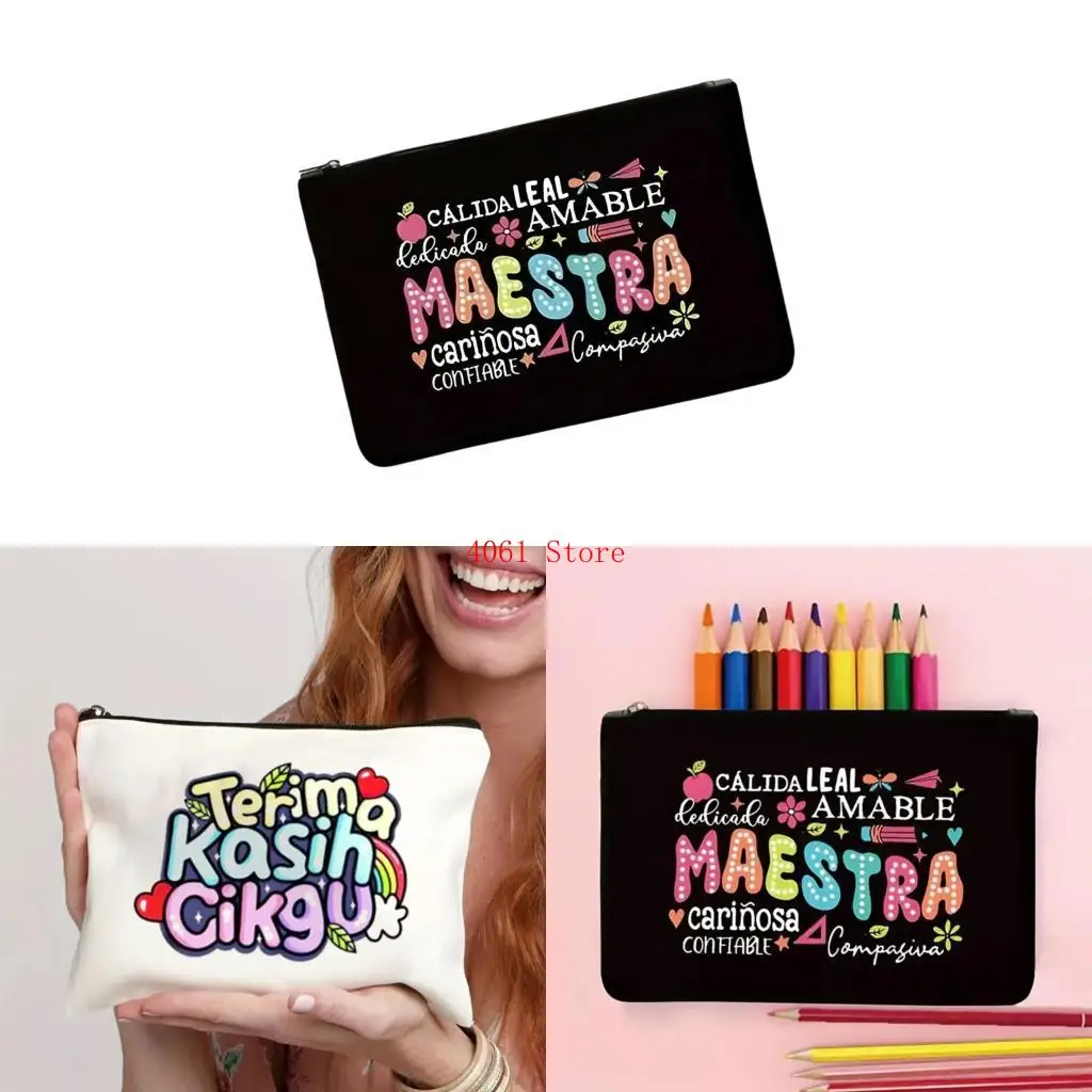 

Pencil Case Letter Print Makeup Bag Toiletry Bag Cosmetic Bag Travel Wash Bag