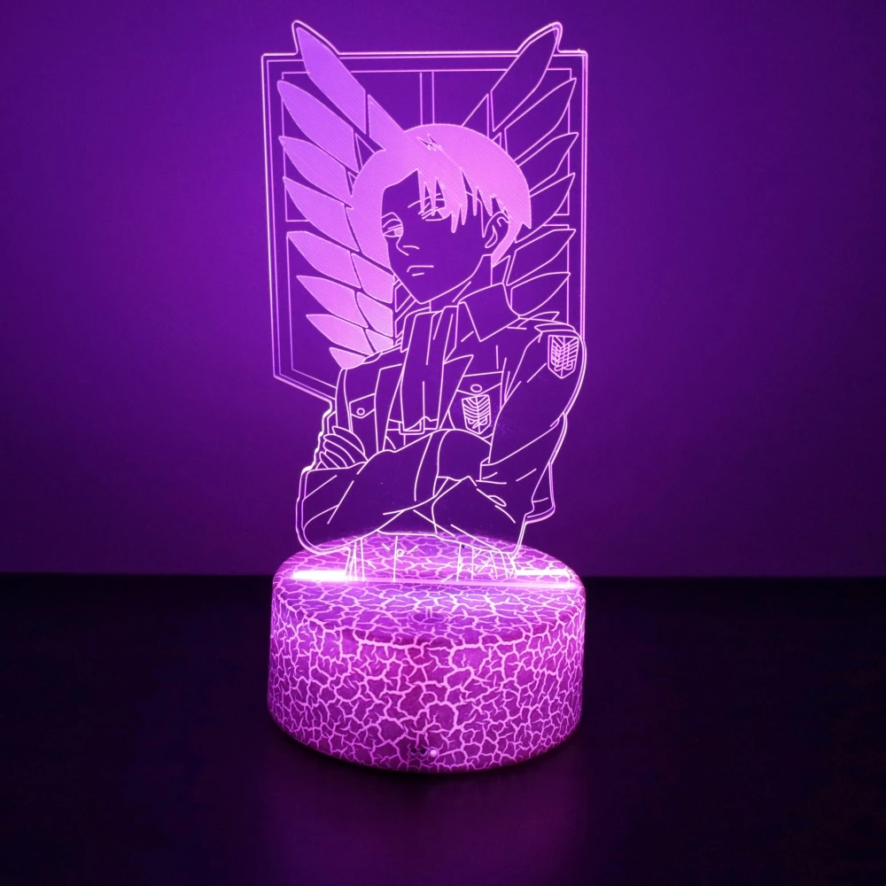 3D Lamp Attack on Titan Anime Figure Gaming Lamps Levi LED Night Light RGB Remote Control Home Room Decor Child Nightlight Gifts