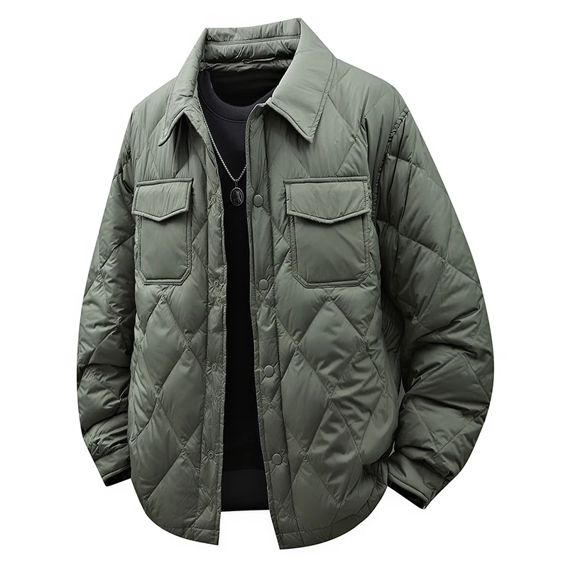 

Casual Faionable Student Men's down Jaet Polyester Fiber Winter Outerwear Youthful Sle Long Sve ort Coat