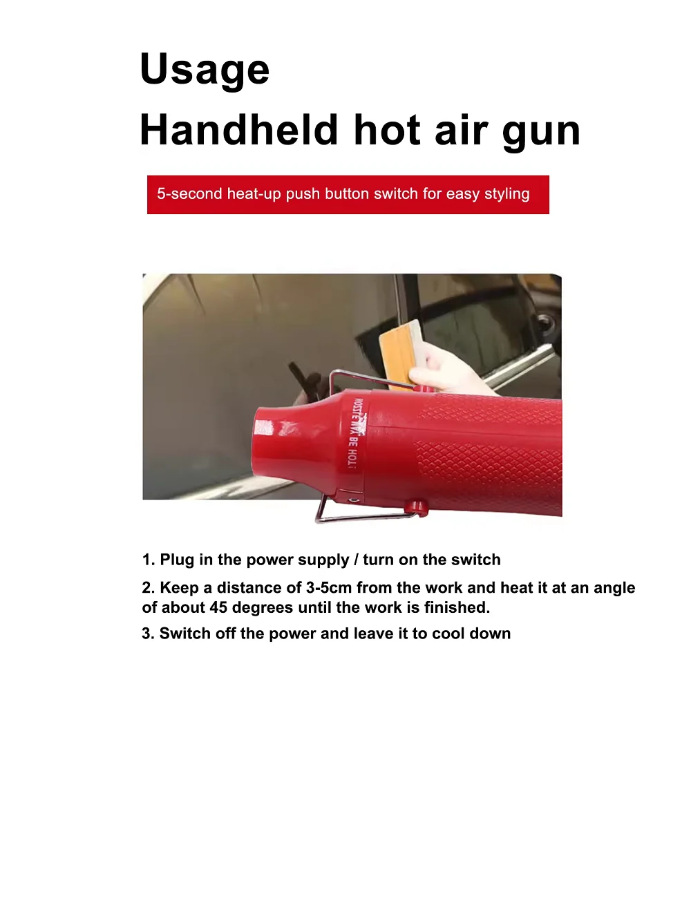 

Тепловая пушка Auto X, пластиковый ракель, термофена с дополнительной вилкой ЕС, США, Великобритании, Австралии, JP