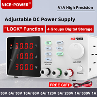 NICE-POWER 30V 10A Adjustable DC Power Supply Voltage Regulator 120V 3A Lab Power Source 4 Group Data Storage Switch 220V 110V