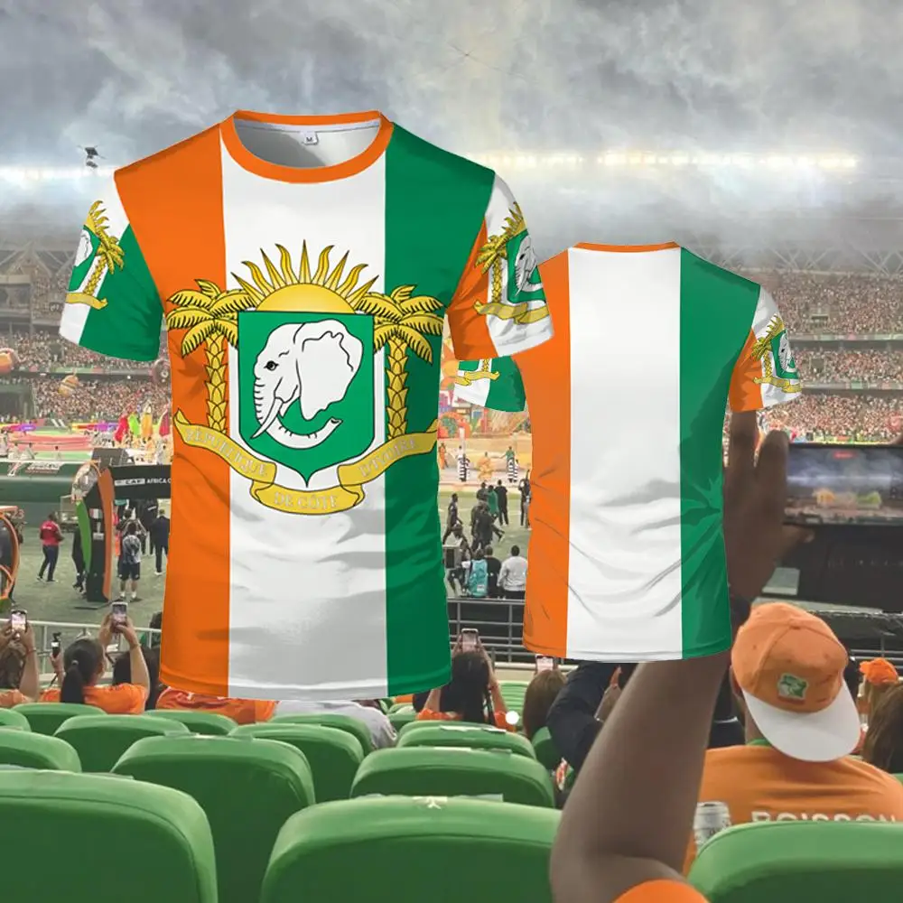 

2025 New Ivory Coast Themed T-Shirt Outdoor Sports Breathable Quick-Drying Jersey Unisex Africa Cup Of Nations Fan Jersey