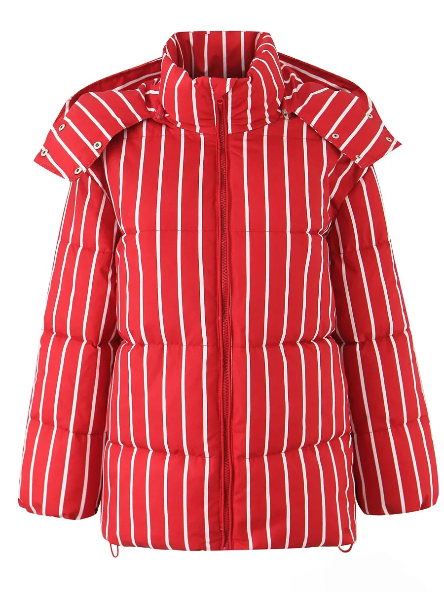 Damen-Oberbekleidung aus verdickter Baumwolle mit vertikalen Streifen, lockere Passform, warme Winter-Oberbekleidung, Brot, Pendeln, normal, Sve