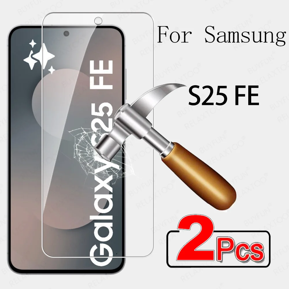 2 Stück gehärtetes Glas Displayschutzfolie für Samsung Galaxy S25 FE 5G Bildschirmglas SamsungS25FE GalaxyS25FE S25FE S 25 F E 2025 Film