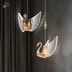 Swan LED Pendant Lights Indoor Lighting For Home Dining Tables Living Room DecorationLight Bedside Bedroom Luxury Hanging Lamp