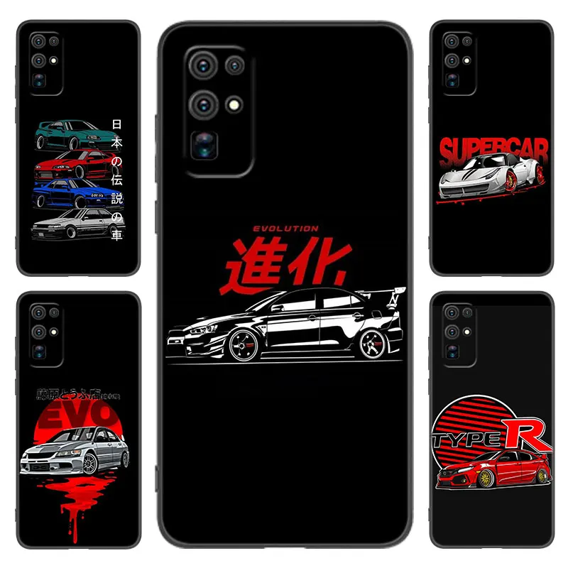 Tokyo JDM Sports Car Phone Case For Honor 70 90 200 Magic 4 5 6 Lite X5 X6A Plus X6 X6S X7A X7B X8 X8A X8B X9 4G X9A X9B 5G