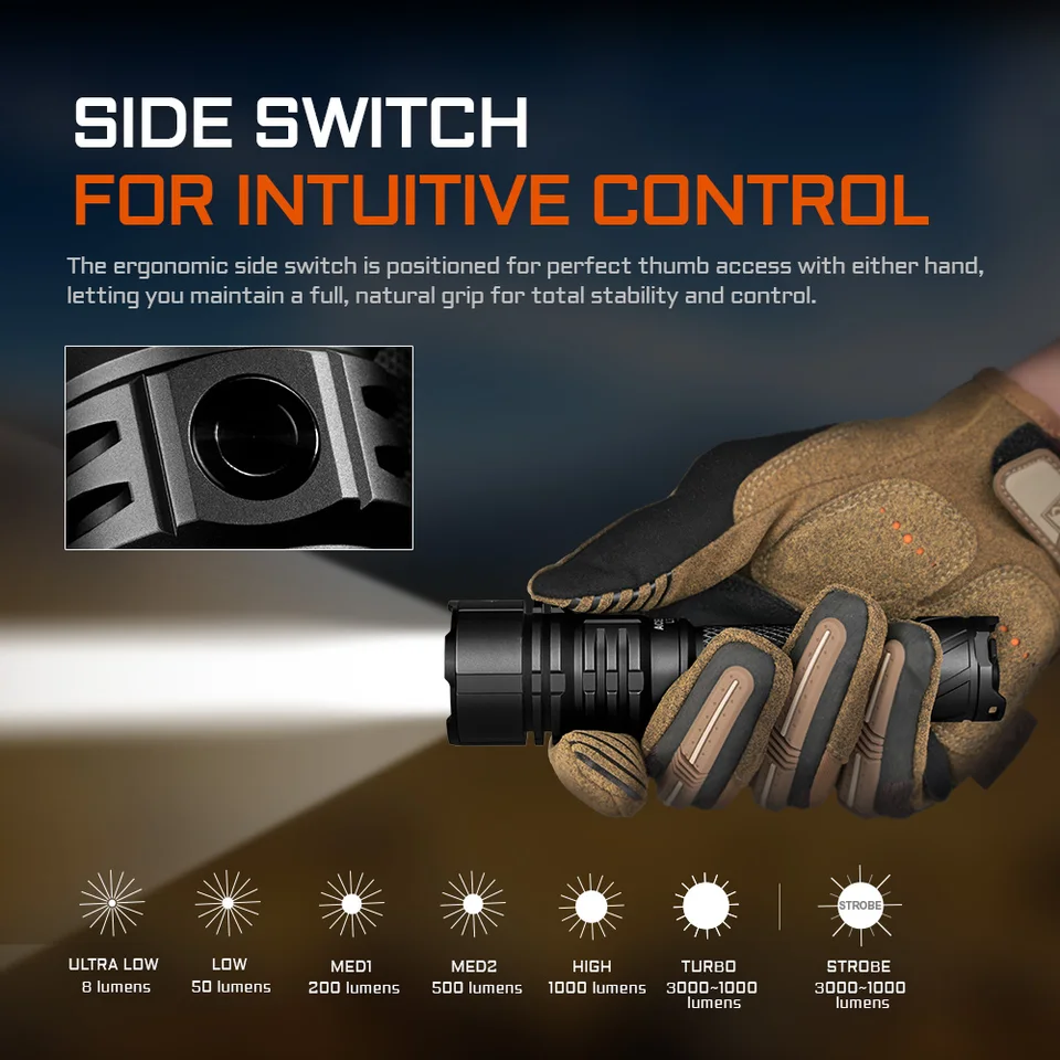 ACEBEAM L16 2.0 SFT42R Tactical Flashlight Long Range 713M 3000LM