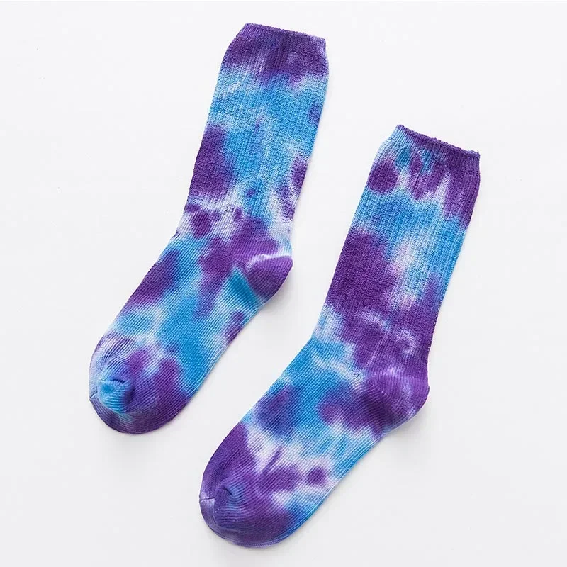 Calcetines de Skate para hombre y mujer, calcetín hasta la rodilla, divertidos, para ciclismo, correr, senderismo, Tie Dye, harajuku, hip hop, 2024