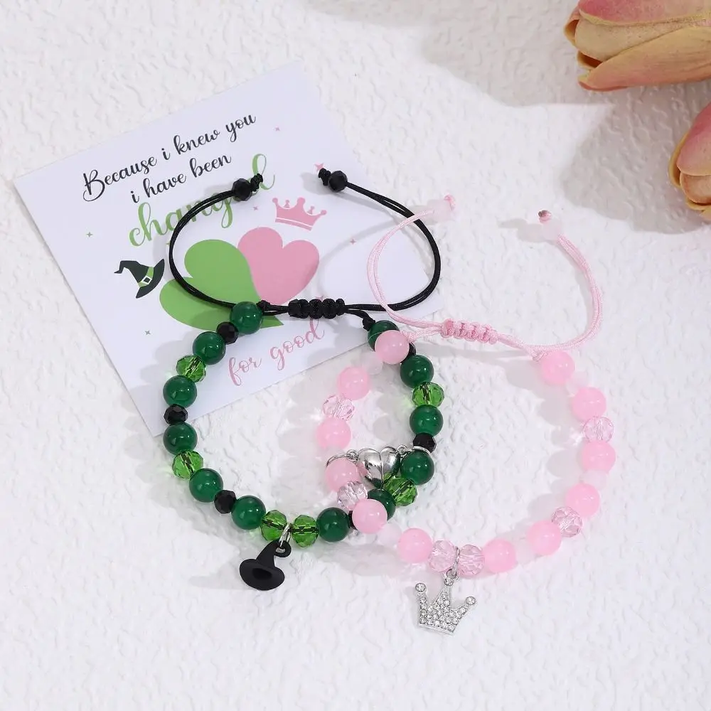 Wicked Friendship Matching Bracelets Rhinestone Crown Witch Hat Chain Bracelet Gifts BFF Couples Chain Bracelet For Fans Party