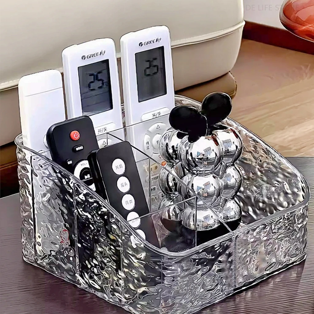 Remote Control Organizer Transparent Acrylic Storage Box TV Remote Control Holder  Table Organizer Boxes For Living Room Bedroom