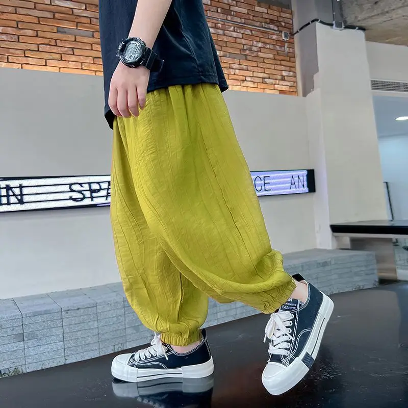 

Autumn Children's Clothing Thin Breathable Ice Silk Mosquito-proof Pants Casual Sports Trousers
