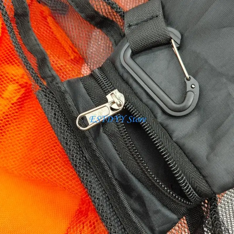 G6DE Portable Basketball Net Bag Large Capacity Drawstring Sports Bag Enduring