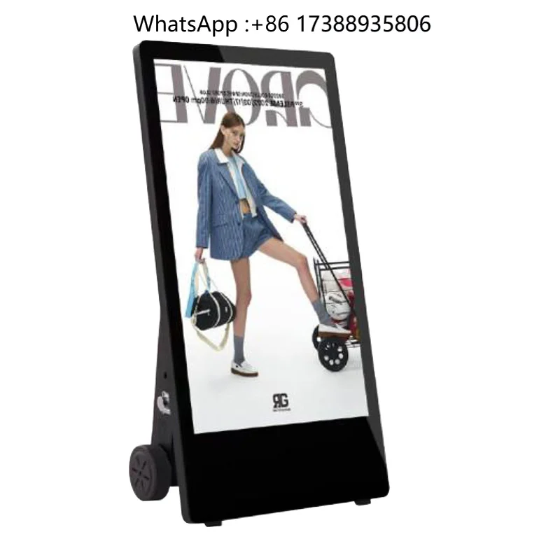 Waterproof 43 Inch Battery Powered Portable Movable Outdoor Advertising Screen Poster Digital Signage and Display