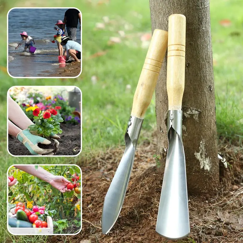 Stainless Steel Weeding Shovel Garden Weeding Potted Planting Multifunctional Root Picking Shovel Manual Weeding Tools