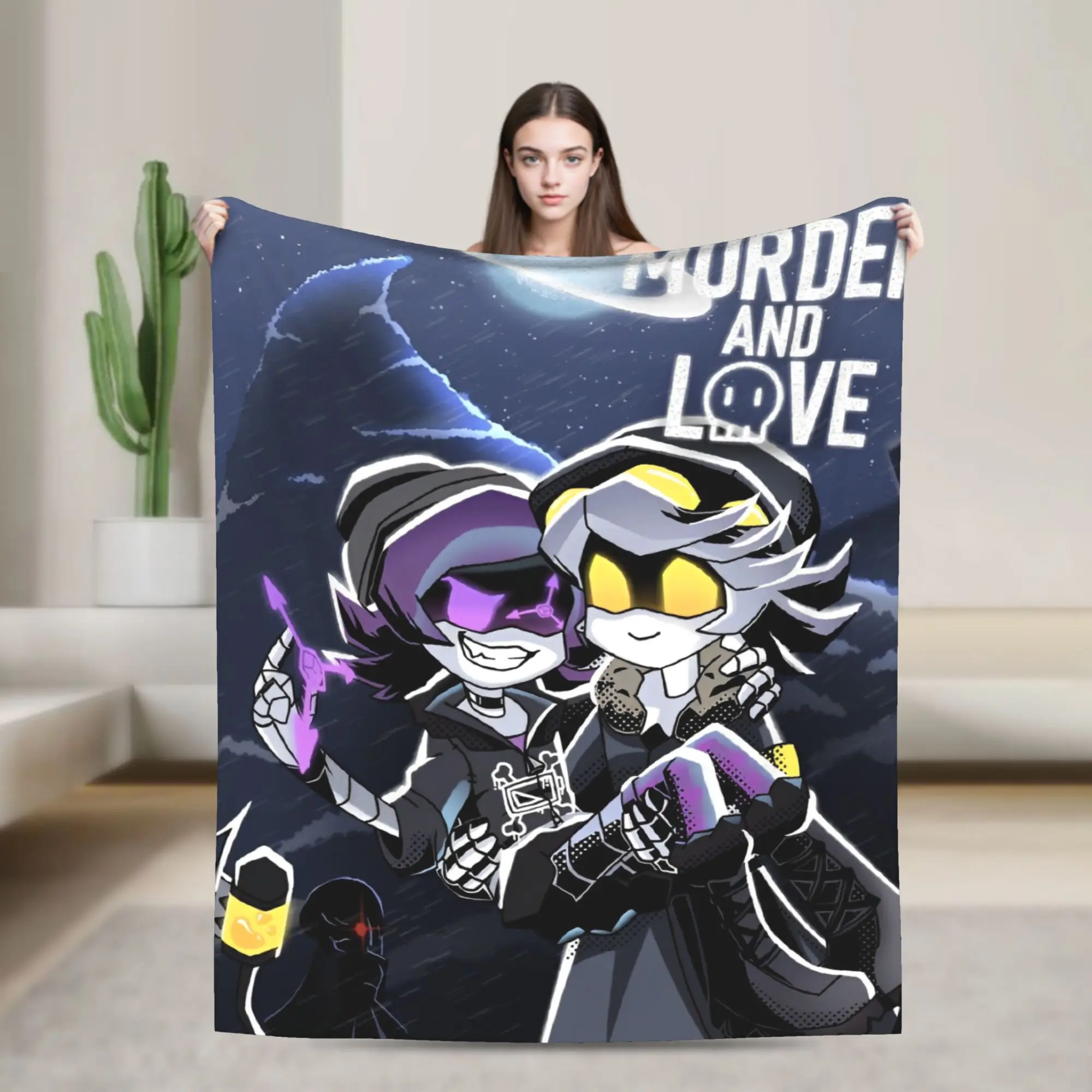 

Robot Murder Drones V Uzi Blankets Camping Flannel Bedding Throws For Living Room Super Soft Custom Quality Bedspread Gift