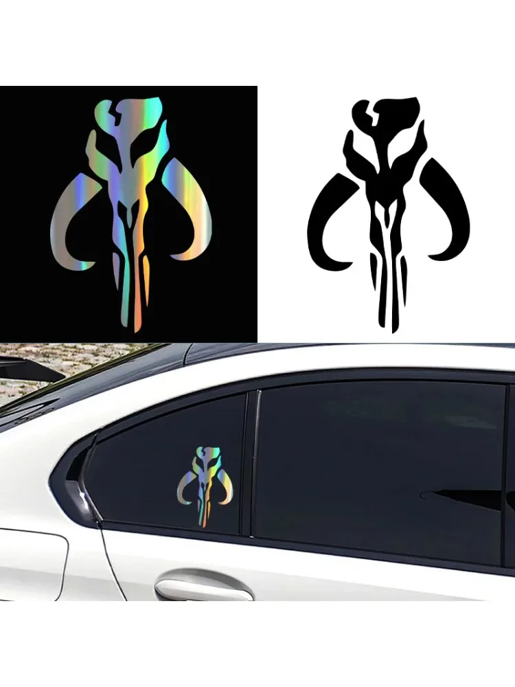 Mode Mandalorian crâne Boba Fett voiture autocollants voiture moto casque ordinateur portable accessoires réfléchissant vinyle décalcomanies offre spéciale
